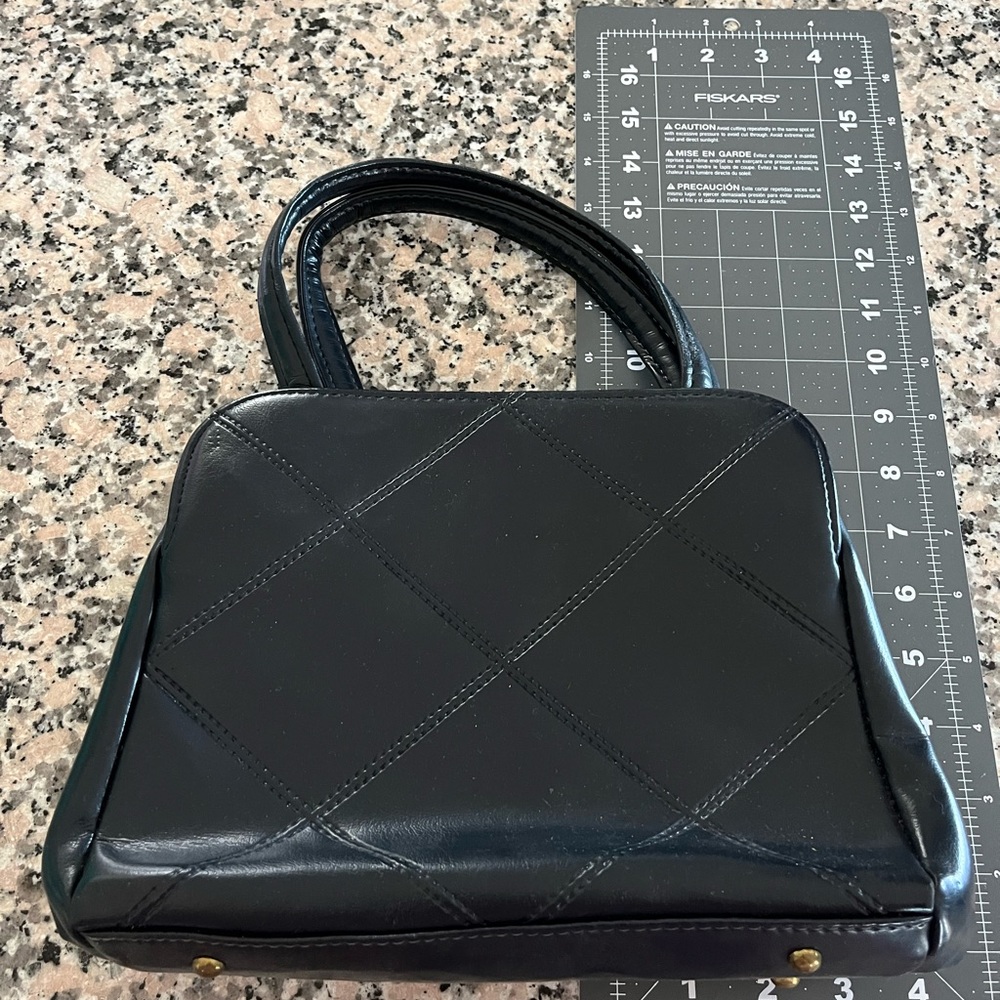 Vintage navy handbag - Picture 2 of 3